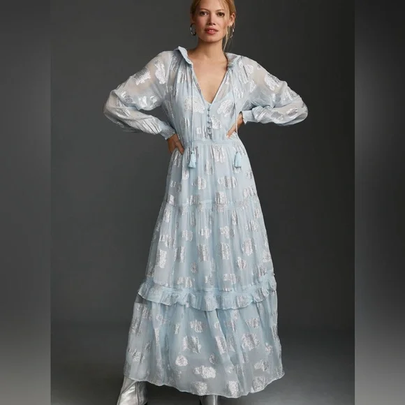 sachin and babi light blue dress Anthropologie | Dresses | New Anthropologie The Marais Chiffon Maxi Dress